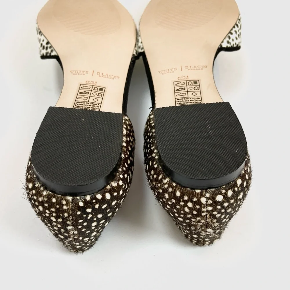 WHBM CALF HAIR SPOTTED POINTED TOE FLATS